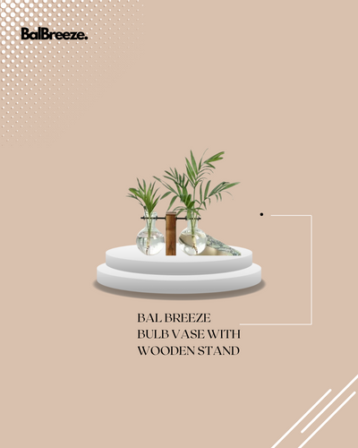 BalBreeze Bulb Vase with Wooden Stand