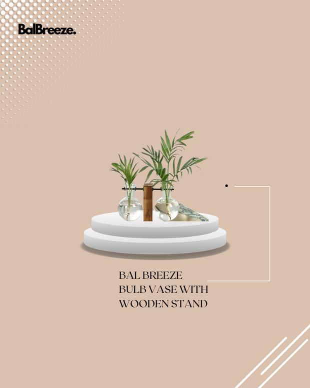 BalBreeze Bulb Vase with Wooden Stand