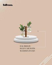 BalBreeze Bulb Vase with Wooden Stand