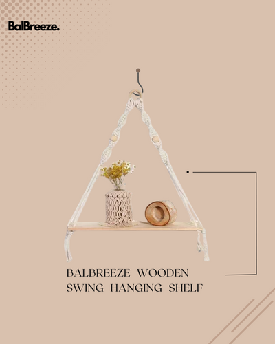 BalBreeze Wooden Swing Hanging Shelf